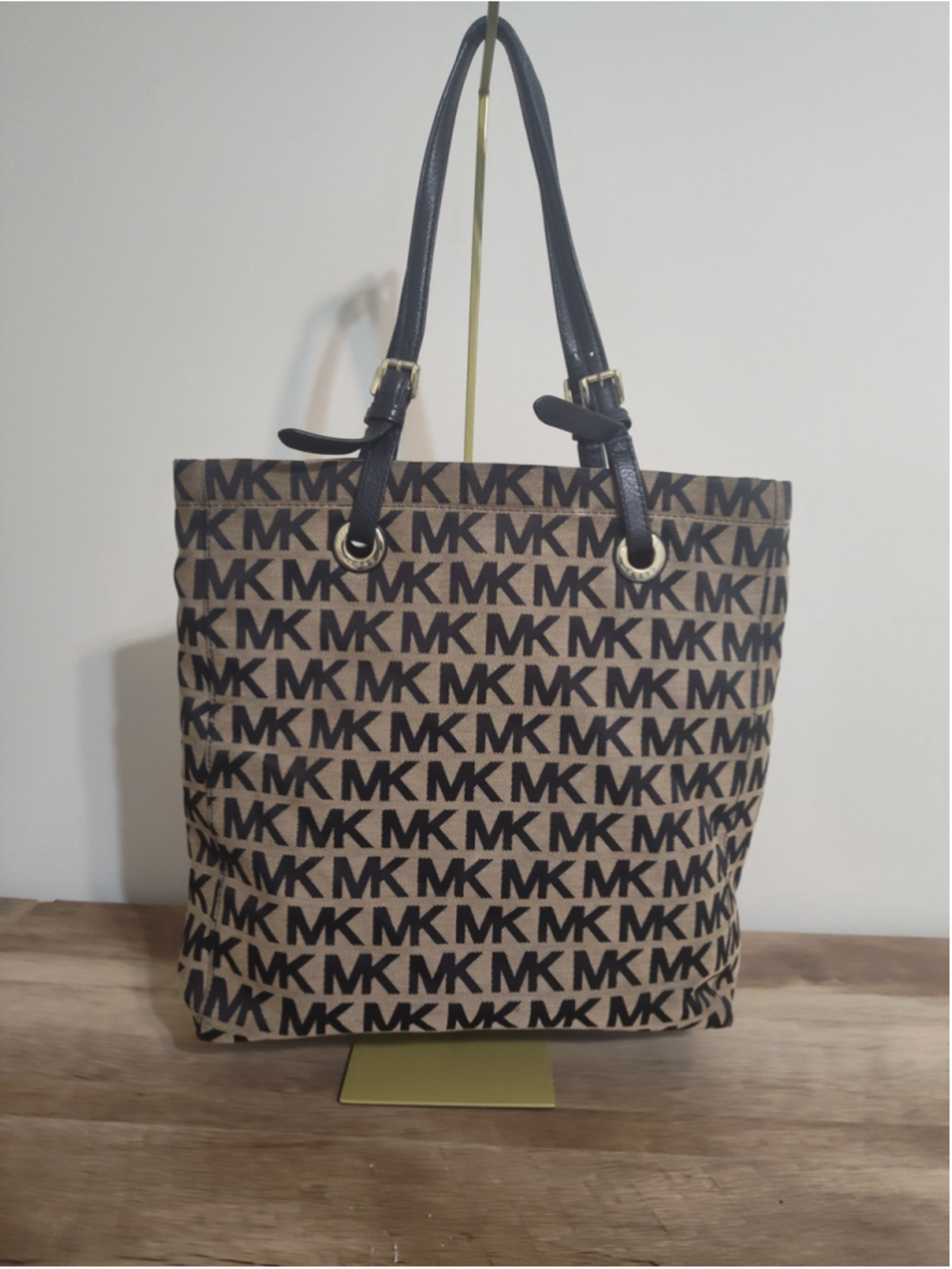 Women's Michael Kors Tote Bag One Size Beige and Black